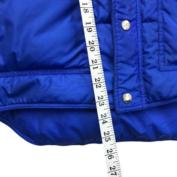 VTG Womens Blue Down Puffer Vest Size M Snap Front Nylon Wind Proof - Picture 6 of 13